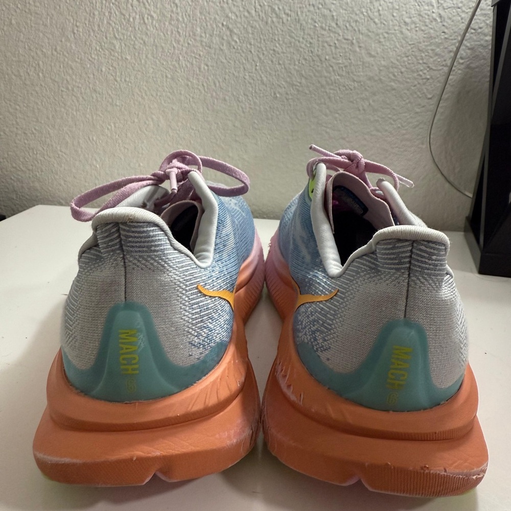Hoka Women's Mach 6 Athletic Shoes - Pink and Blue - Picture 4 of 9